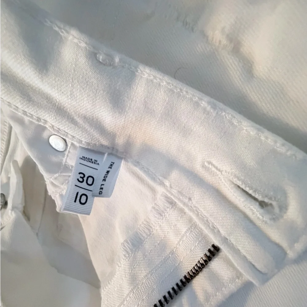 LOFT White High-Rise Wide-Leg Jeans - Picture 3 of 4